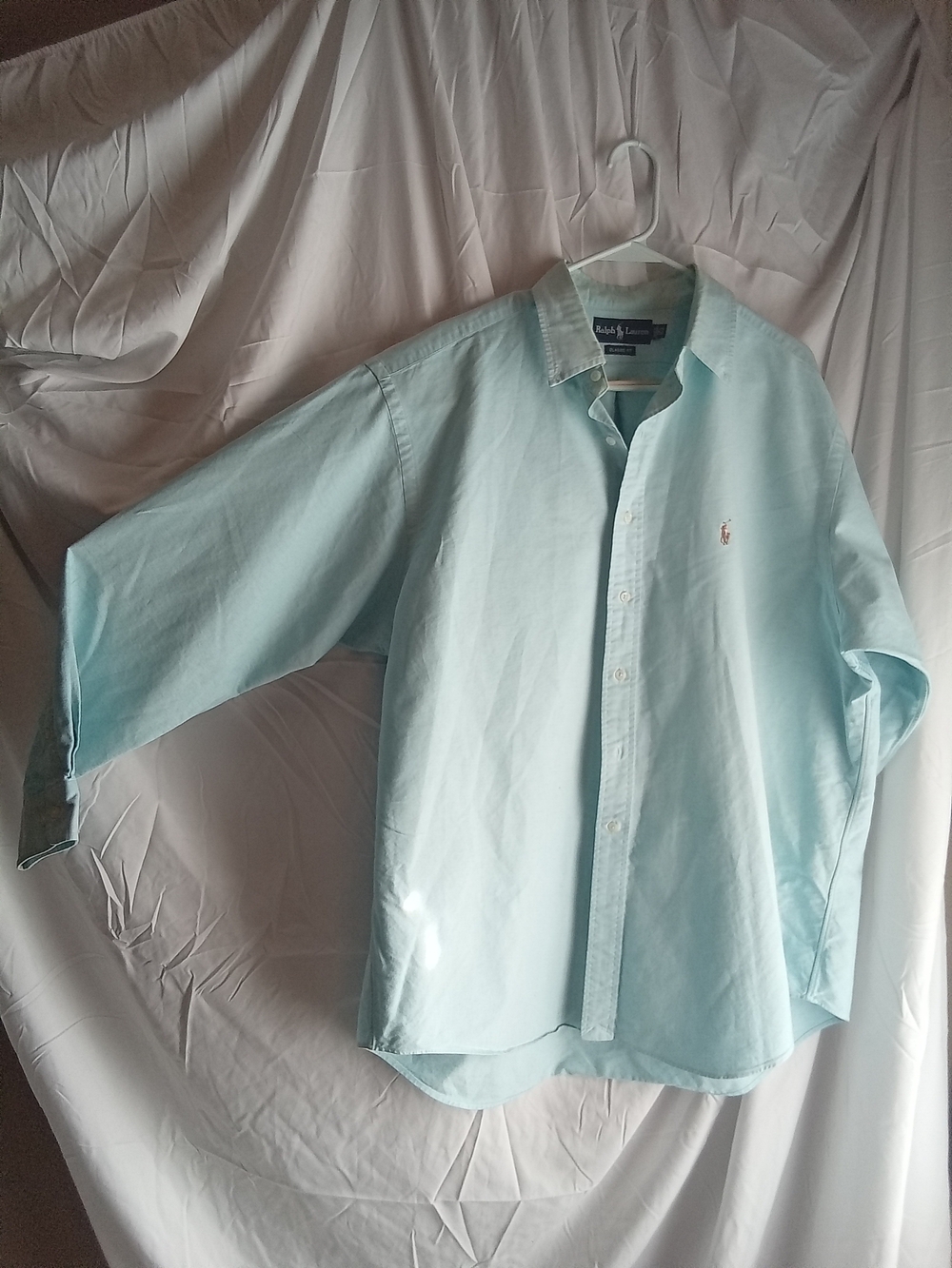 Ralph Lauren Classic Fit Light Blue Button-Down Oxford Shirt - Men's 17.5/34-35